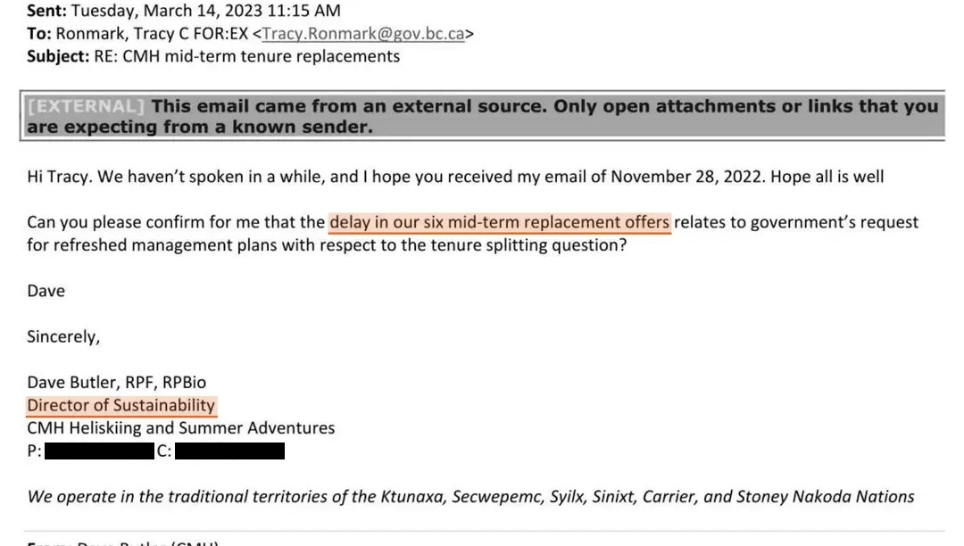 Email: Butler → Ronmark · 28 November 2022 · forwarded in the same thread