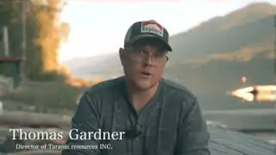 Still from the film: Thomas Gardner of Taranis Resources