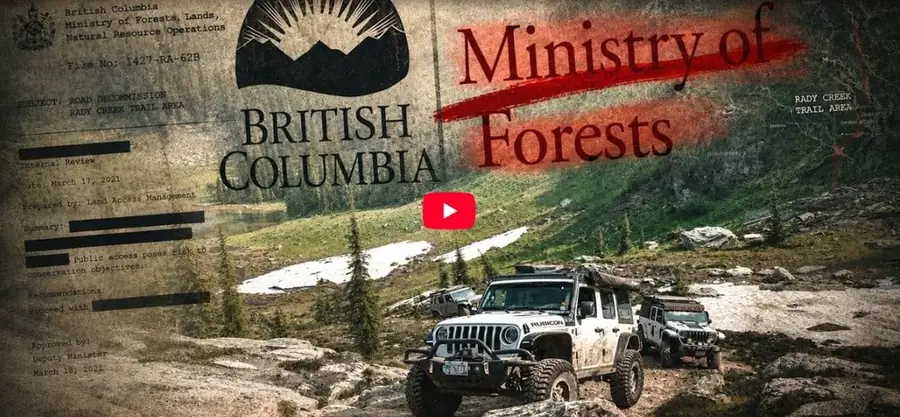 Still from the documentary: the Rady Creek road below Silvercup Ridge